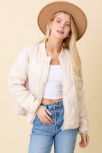 Load image into Gallery viewer, Blue Quilted Cloud Bomber Jacket