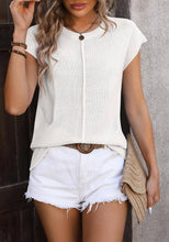 Load image into Gallery viewer, Women's White Crew Neck Knit Top