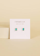 Load image into Gallery viewer, Baguette - Turquoise - Gold Earrings