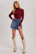 Load image into Gallery viewer, Burgundy Mock Neck Ribbed Top