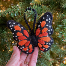 Load image into Gallery viewer, Monarch Butterfly Embroidered Wool Ornament