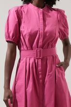 Load image into Gallery viewer, Yami Button Down Shift Mini Dress - Magenta