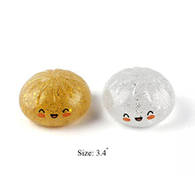 Load image into Gallery viewer, 12PCS - Metallic Smiling Steamed Bao Bun Dumpling Squeeze Squishy Stress Relief Toy