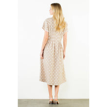 Load image into Gallery viewer, Polka Dot Beige Midi Dress