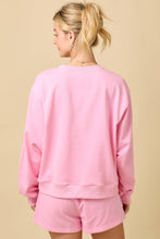 Load image into Gallery viewer, Pink Crewneck Long Sleeve Top with Bows