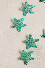 Load image into Gallery viewer, Green Rhinestone Starfish Statement Earrings