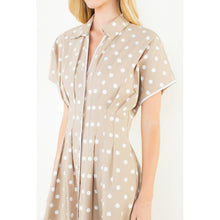 Load image into Gallery viewer, Polka Dot Beige Midi Dress