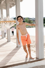 Load image into Gallery viewer, Boy Shorts in Orange Sherbet | UPF 50 Swimwear + Liner