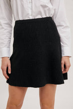 Load image into Gallery viewer, Black Ribbed Knit Mini Skirt
