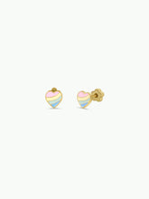 Load image into Gallery viewer, Heart Enamel Flat Back Kids Earrings