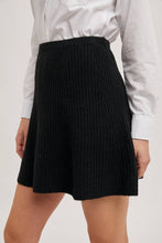 Load image into Gallery viewer, Black Ribbed Knit Mini Skirt