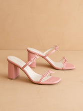 Load image into Gallery viewer, The Wendy | Pink Double Strap Bow Heels