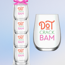Load image into Gallery viewer, Mahjong Stemless 4ct Set Wine Glasses "Dot Crack Bam"