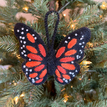 Load image into Gallery viewer, Monarch Butterfly Embroidered Wool Ornament