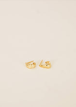 Load image into Gallery viewer, Small Ripple Gold Hoop Earrings