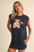 Load image into Gallery viewer, USA Teddy Bear Ivory Top