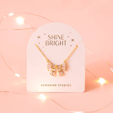 Load image into Gallery viewer, Holiday Sparkle Bow Necklace