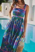Load image into Gallery viewer, Yori Tropical Rulley Pleated Midi Dress