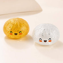 Load image into Gallery viewer, 12PCS - Metallic Smiling Steamed Bao Bun Dumpling Squeeze Squishy Stress Relief Toy