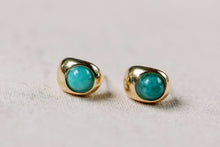 Load image into Gallery viewer, Turquoise Huggie Mini Hoop Earrings