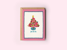 Load image into Gallery viewer, Fa La La Colorful Tree Holiday Christmas Greeting Card