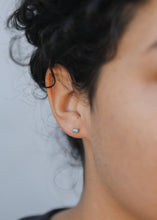 Load image into Gallery viewer, Baguette - Turquoise - Gold Earrings