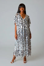 Load image into Gallery viewer, Atlas Sequin Caftan Maxi Dress - Overcast