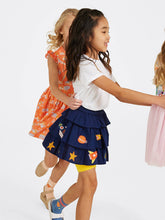 Load image into Gallery viewer, Chambray Appliqué Skirt - Space Exploration