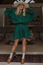Load image into Gallery viewer, Rocky Ella Cotton Mini Dress - Gingham Green