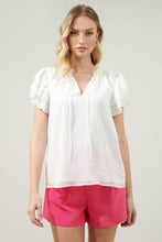 Load image into Gallery viewer, Montie Ruffle Tie Neck Blouse