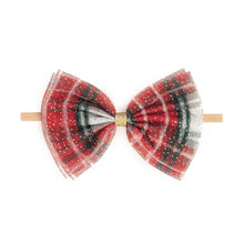 Load image into Gallery viewer, Christmas Plaid Bow Baby Headband
