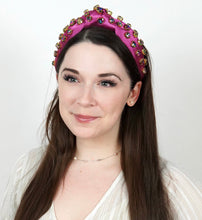 Load image into Gallery viewer, Volcano Rainbow Heart Satin Headband - Adult