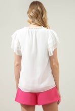 Load image into Gallery viewer, Montie Ruffle Tie Neck Blouse