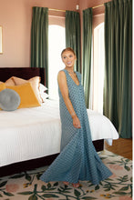 Load image into Gallery viewer, Denim Polka Dot Scoop Maxi Dress

