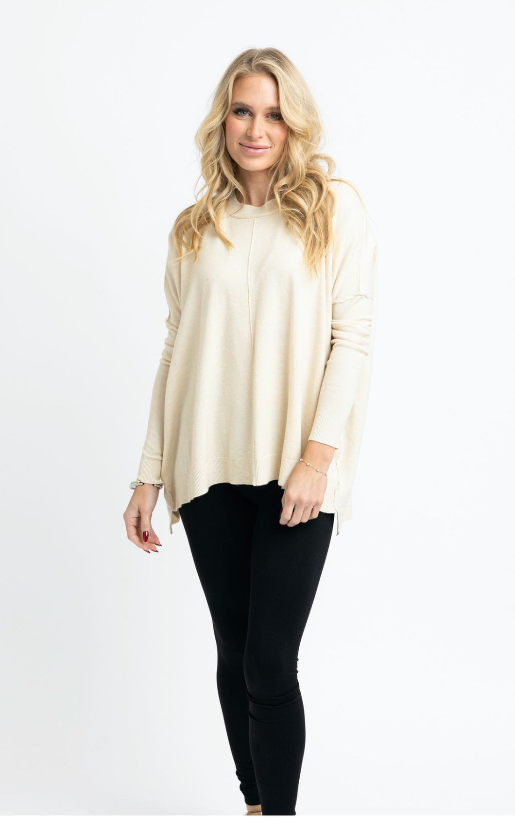 Cashmere Blend Crew Sweater - Oatmeal