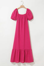 Load image into Gallery viewer, Rose Bubble Sleeve Ruffled Maxi Dress
