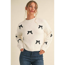 Load image into Gallery viewer, Ivory Sweater with Black Bows
