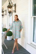 Load image into Gallery viewer, Stripe Floral Shirt Dress with Contrast Piping
