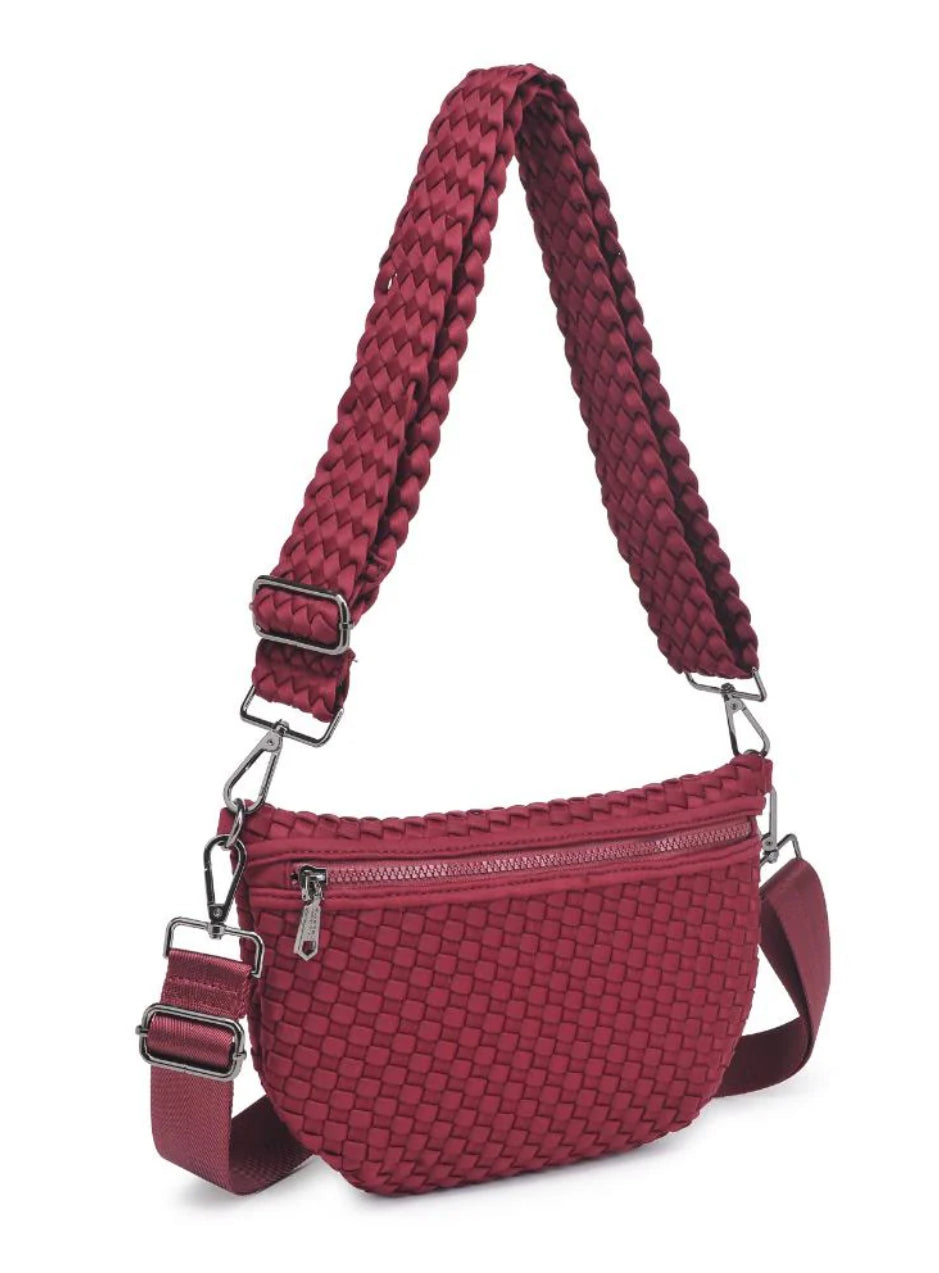 Ethereal - Woven Neoprene Crossbody Bag: Wine