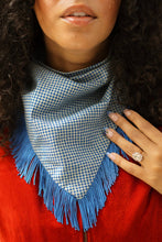 Load image into Gallery viewer, Stars &amp; Checks Fringe Bandanas - Multiple Colors: Brown
