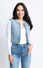 Load image into Gallery viewer, Blue Denim Floral Vest
