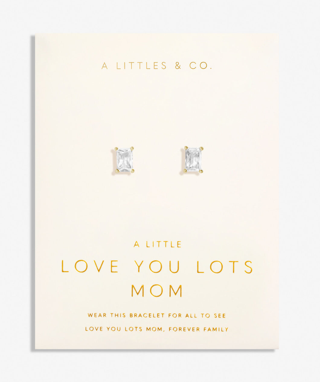 'Love You Lots Mom' Stud Earrings In Gold-Tone Plating