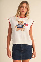 Load image into Gallery viewer, USA Teddy Bear Ivory Top
