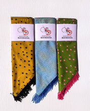 Load image into Gallery viewer, Stars &amp; Checks Fringe Bandanas - Multiple Colors: Blue

