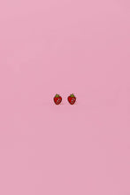 Load image into Gallery viewer, Strawberry Enamel Flat Back Kids Earrings
