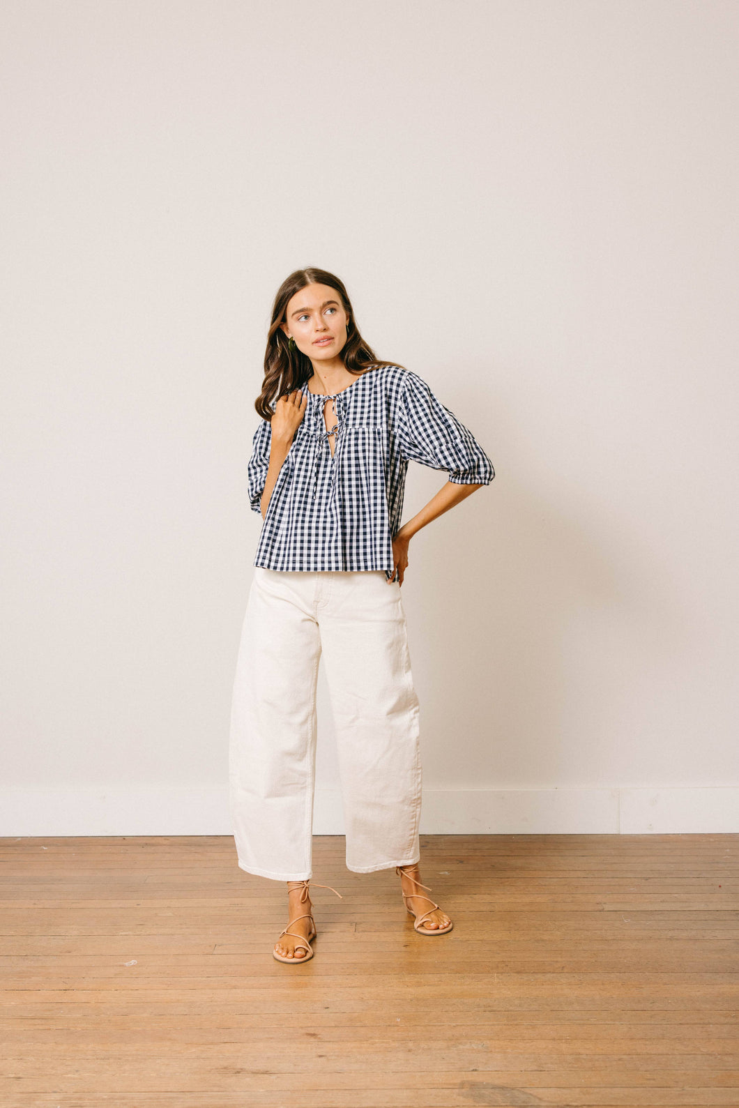 Navy Gingham Mira Top