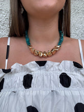 Load image into Gallery viewer, Gemstone &amp; Chunky Gold Beads Necklace
