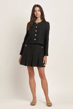 Load image into Gallery viewer, Novelty Button Tweed Jacket - Black
