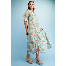 Load image into Gallery viewer, Green Floral Print Maxi Dress
