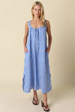 Load image into Gallery viewer, Lyla Blue &amp; White Gingham Maxi Dress
